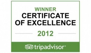2012 Tripadvisor Certificate of Excellence